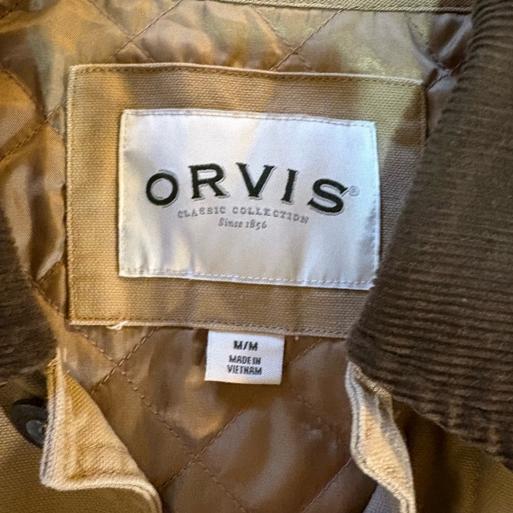 Orvis Men's Barn/Chore Jacket in Tan and Brown - Picture 3 of 3